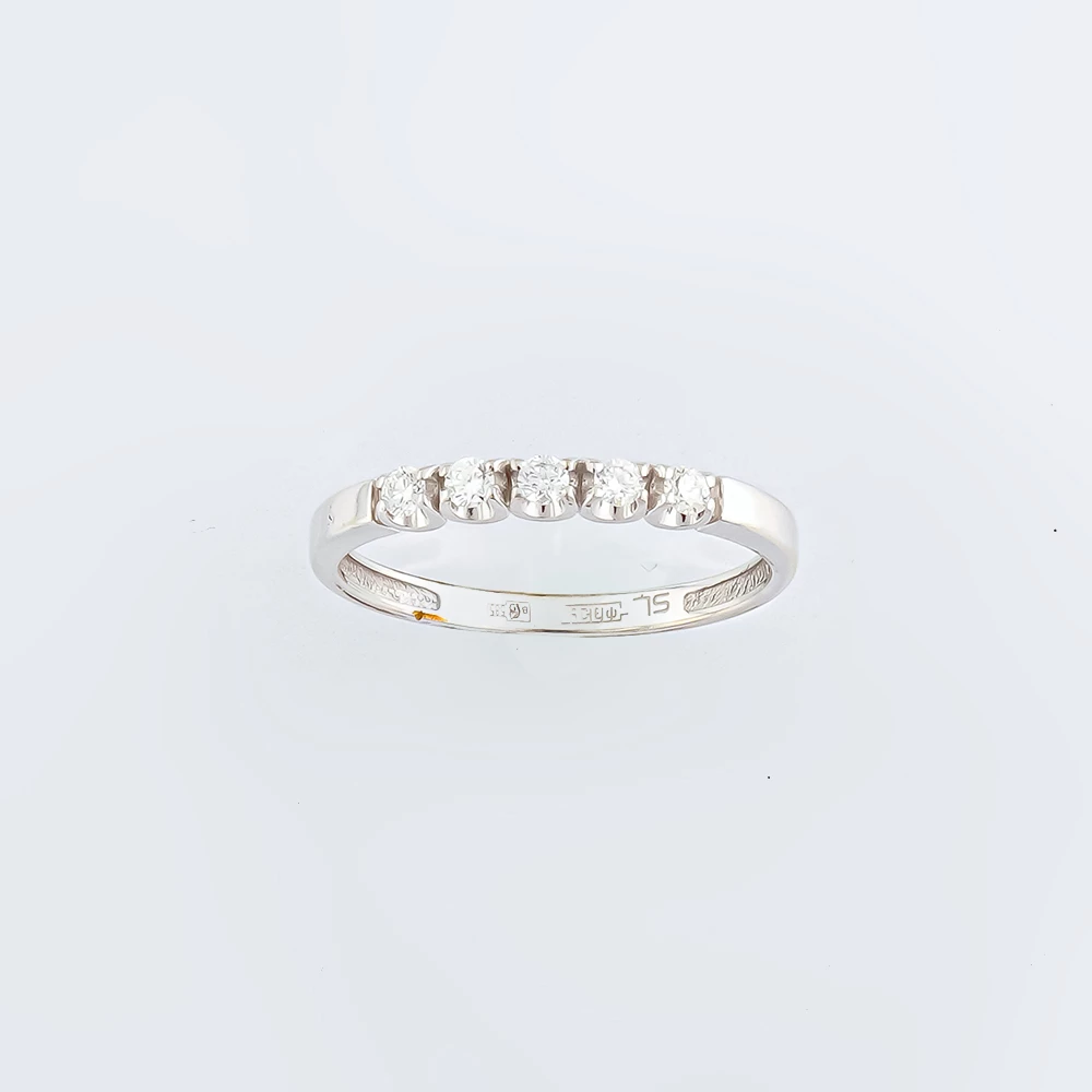 Кольцо с бриллиантом из белого золота 585 пробы