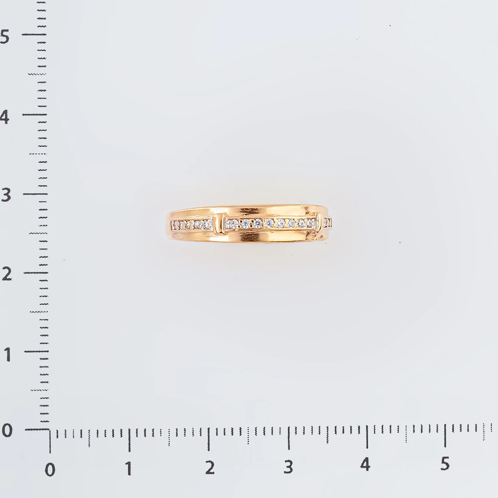 Кольцо с фианитом из красного золота 585 пробы