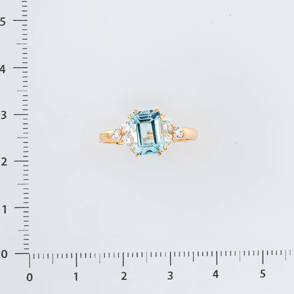 Кольцо с топазом из красного золота 585 пробы