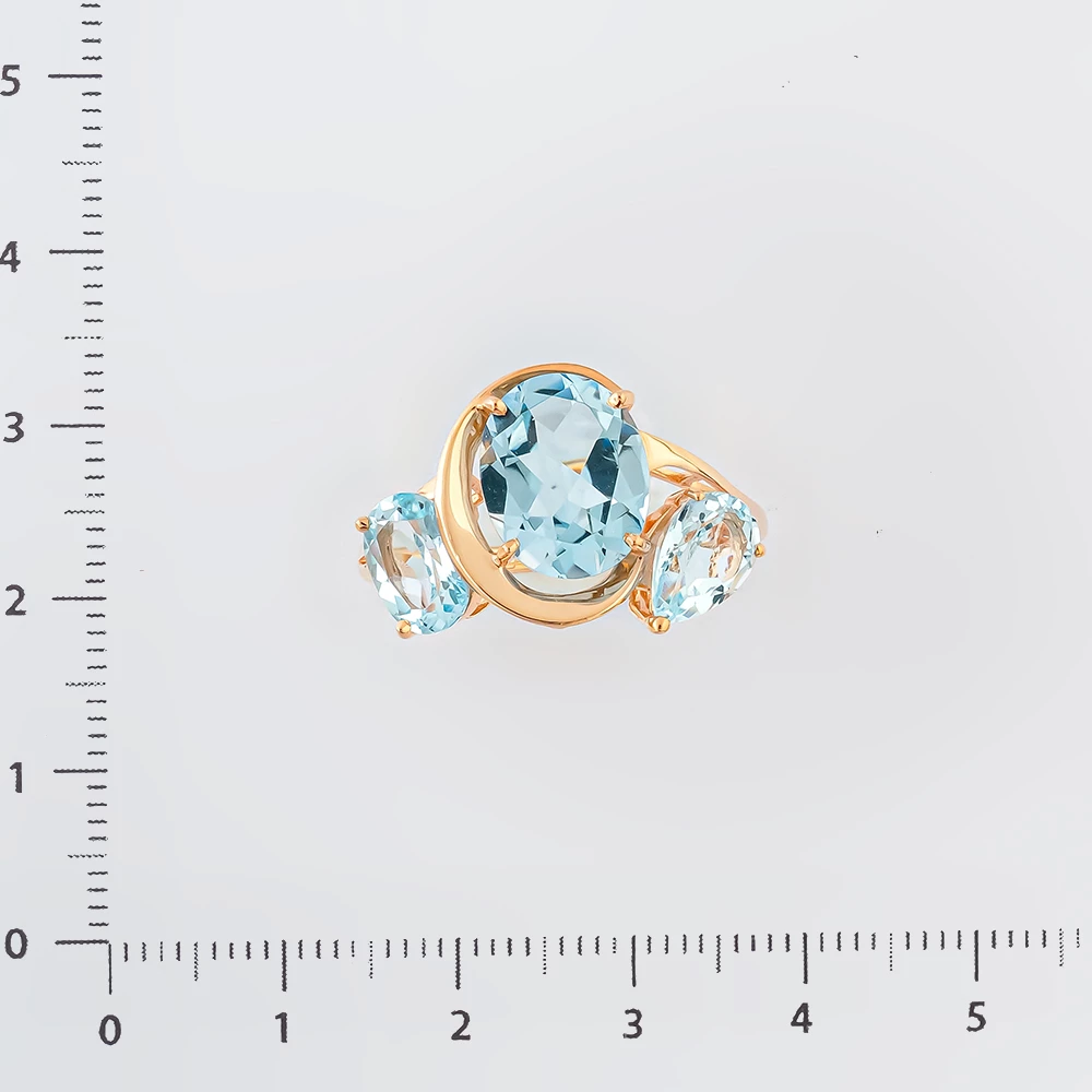 Кольцо с топазом из красного золота 585 пробы Кольцо с топазом из красного золота 585 пробы