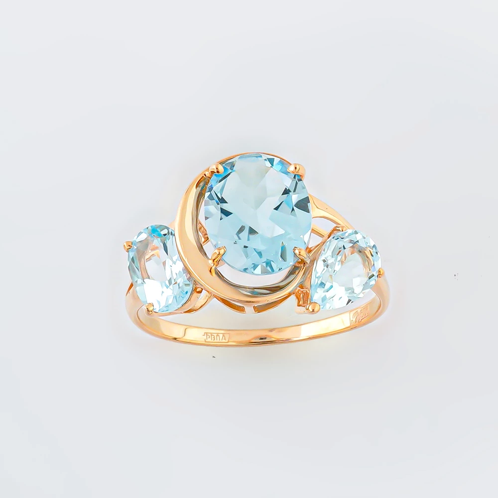 Кольцо с топазом из красного золота 585 пробы Кольцо с топазом из красного золота 585 пробы