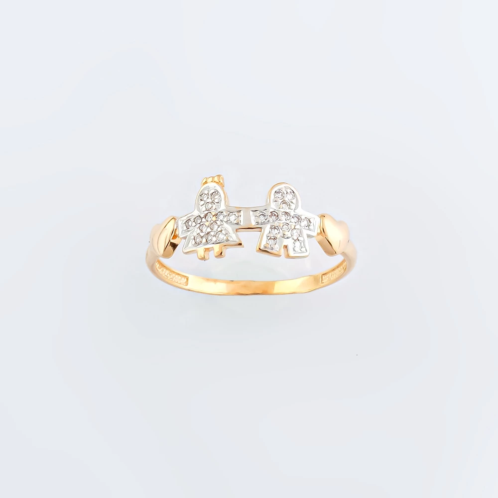 Кольцо с бриллиантом из красного золота 585 пробы