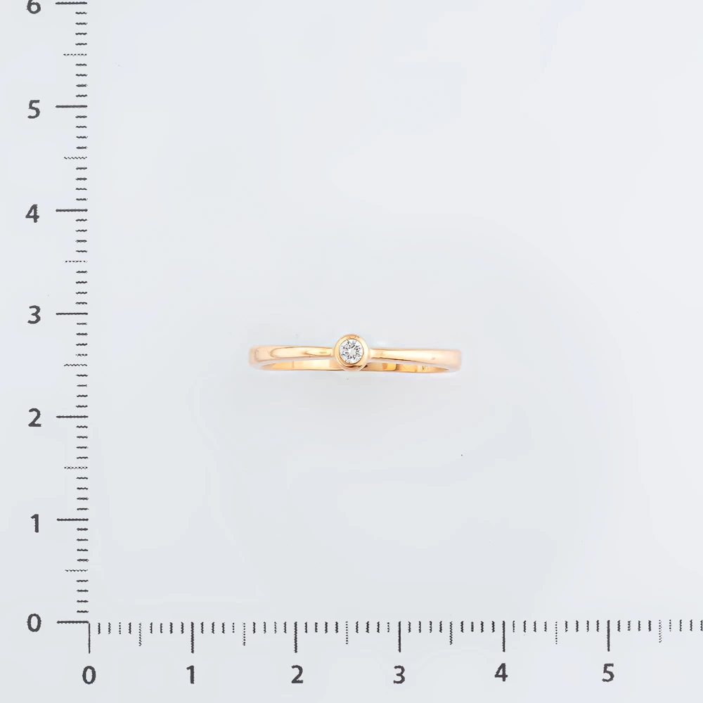 Кольцо с бриллиантом из красного золота 585 пробы