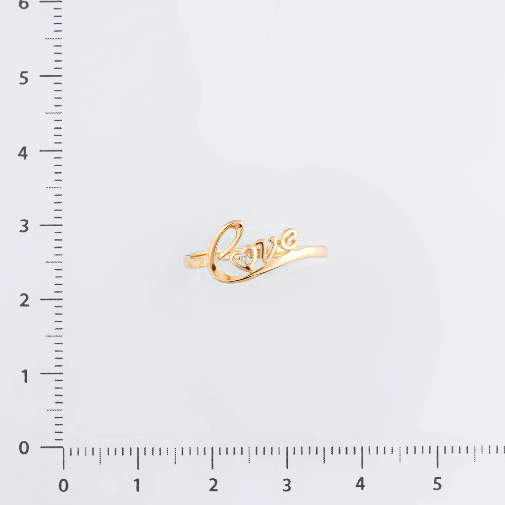 Кольцо с бриллиантом из красного золота 585 пробы