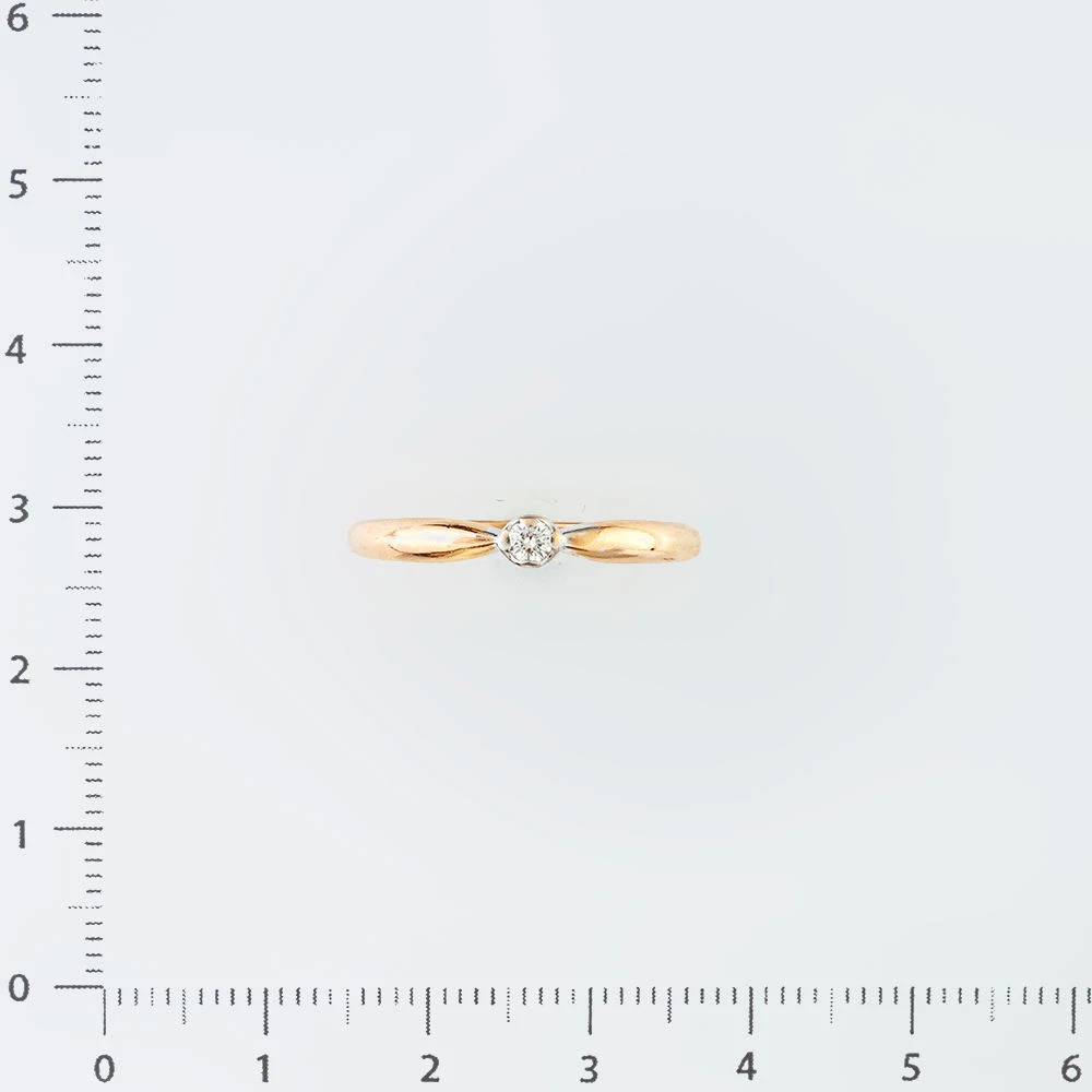 Кольцо с бриллиантом из красного золота 585 пробы