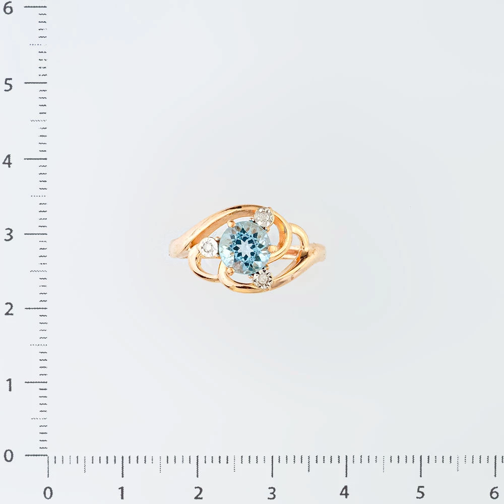 Кольцо с топазом из красного золота 585 пробы Кольцо с топазом из красного золота 585 пробы