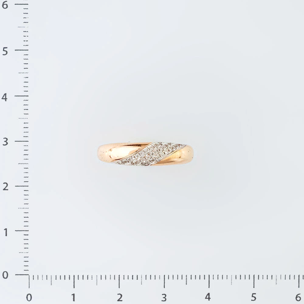 Кольцо с бриллиантом из красного золота 585 пробы