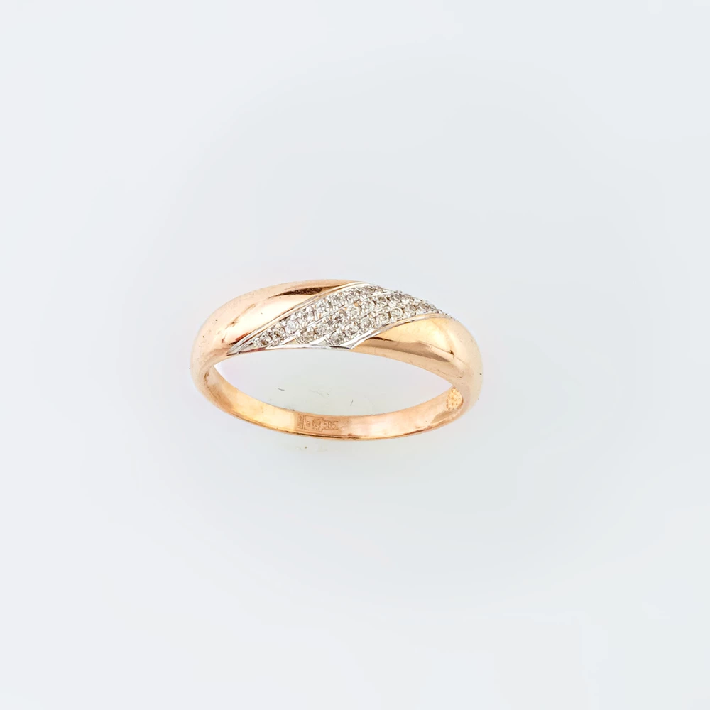 Кольцо с бриллиантом из красного золота 585 пробы