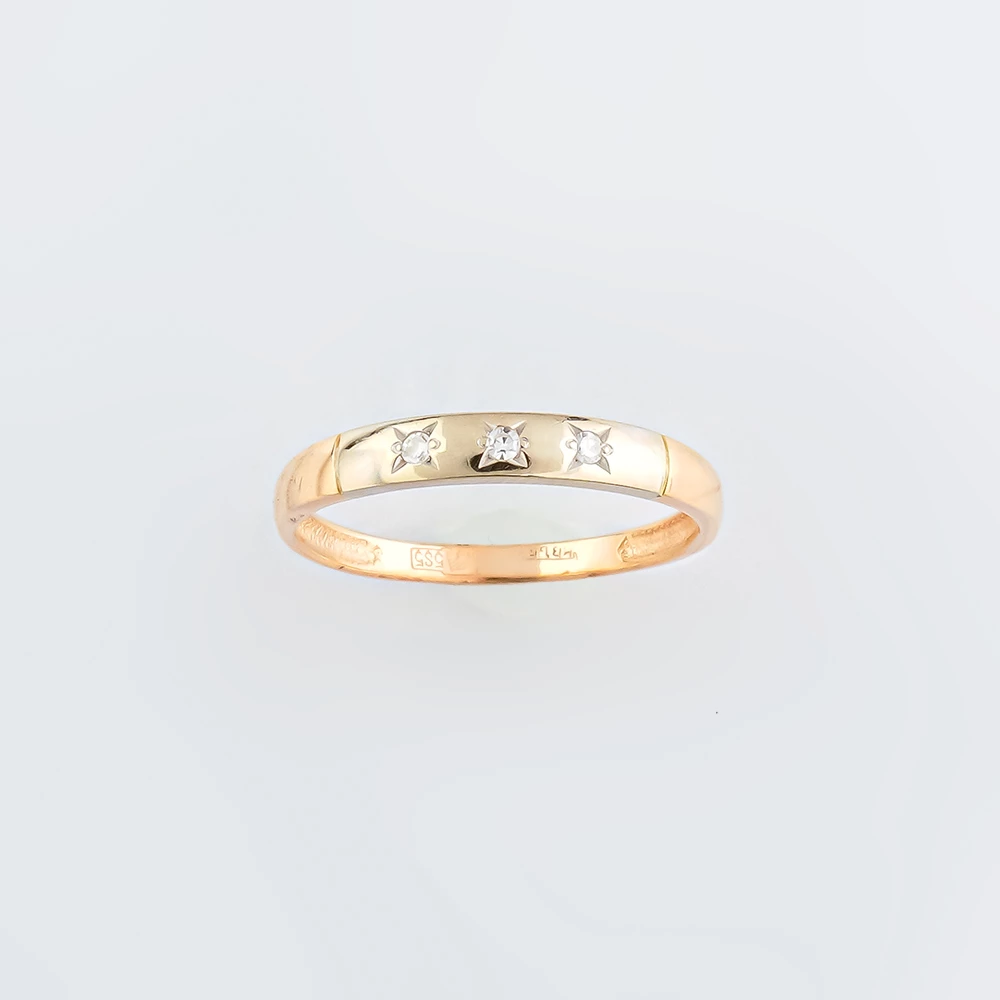 Кольцо с бриллиантом из красного золота 585 пробы