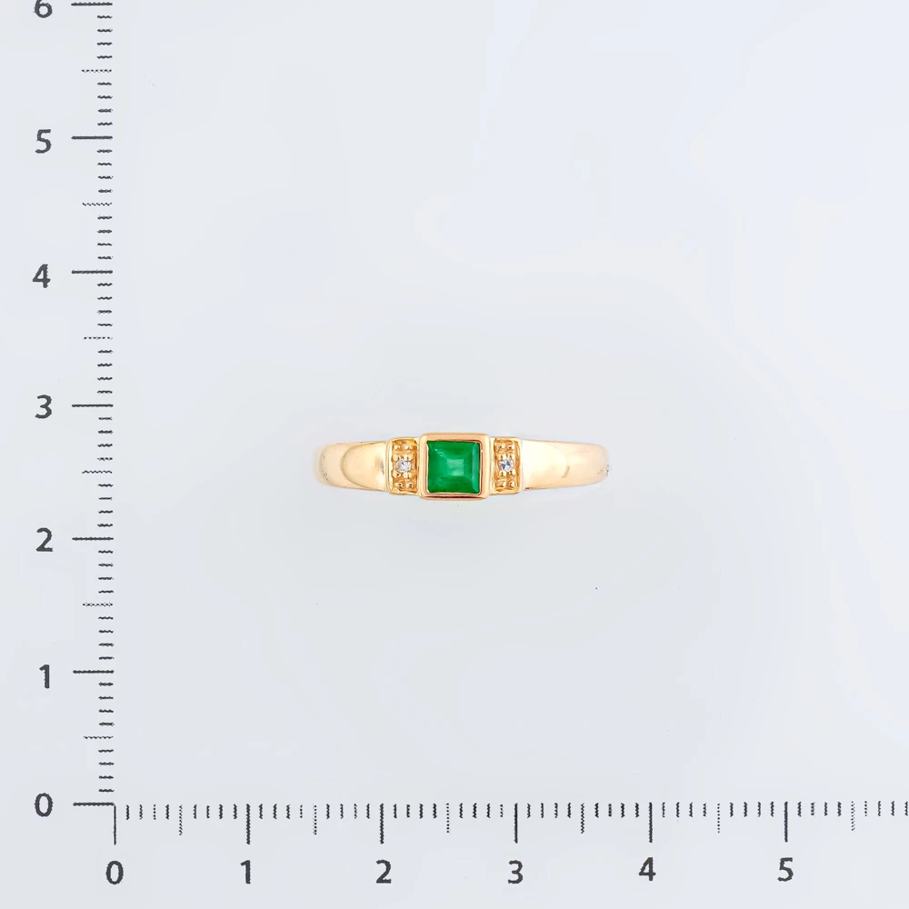 Кольцо с изумрудом из красного золота 585 пробы