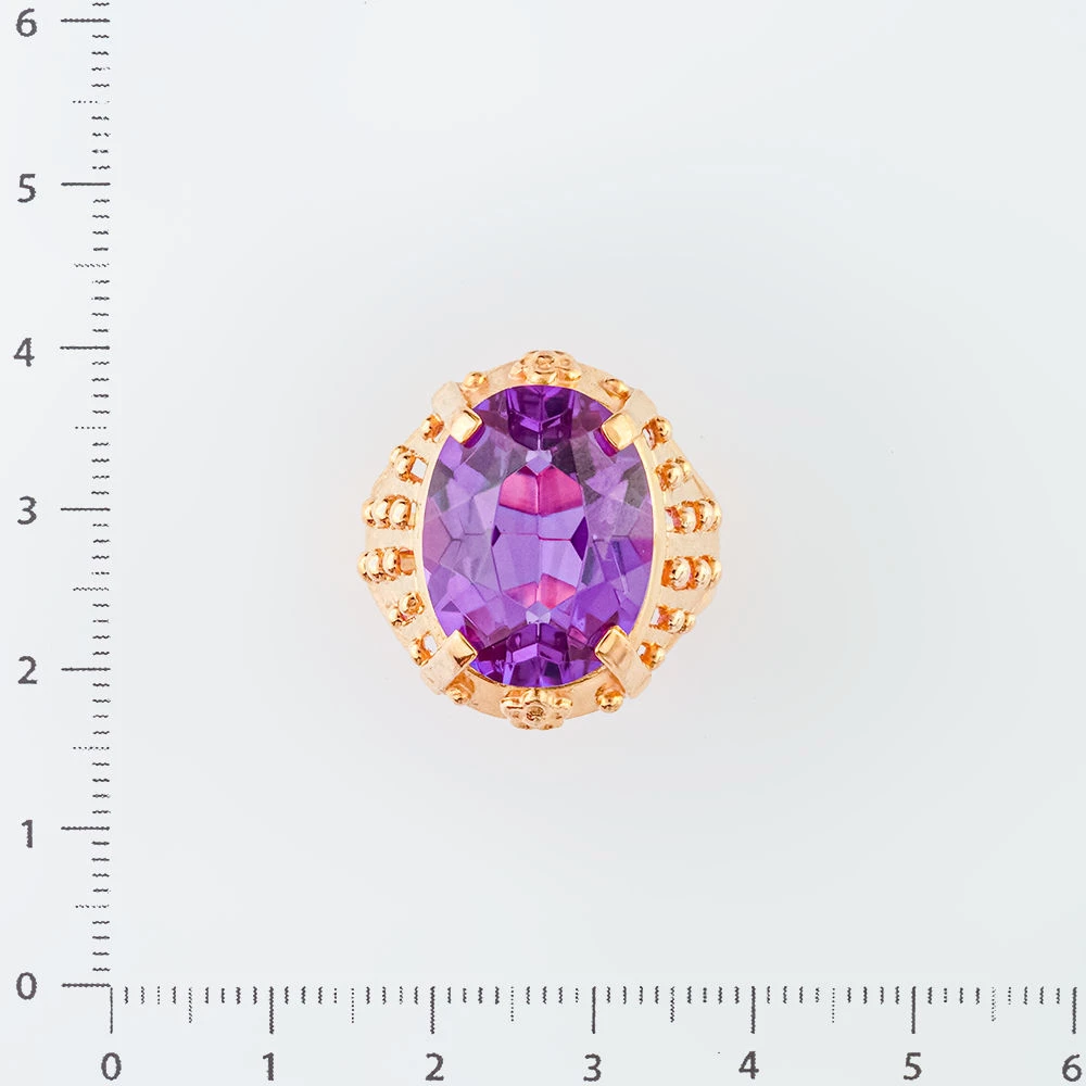 Кольцо с фианитом из красного золота 583 пробы Кольцо с фианитом из красного золота 583 пробы