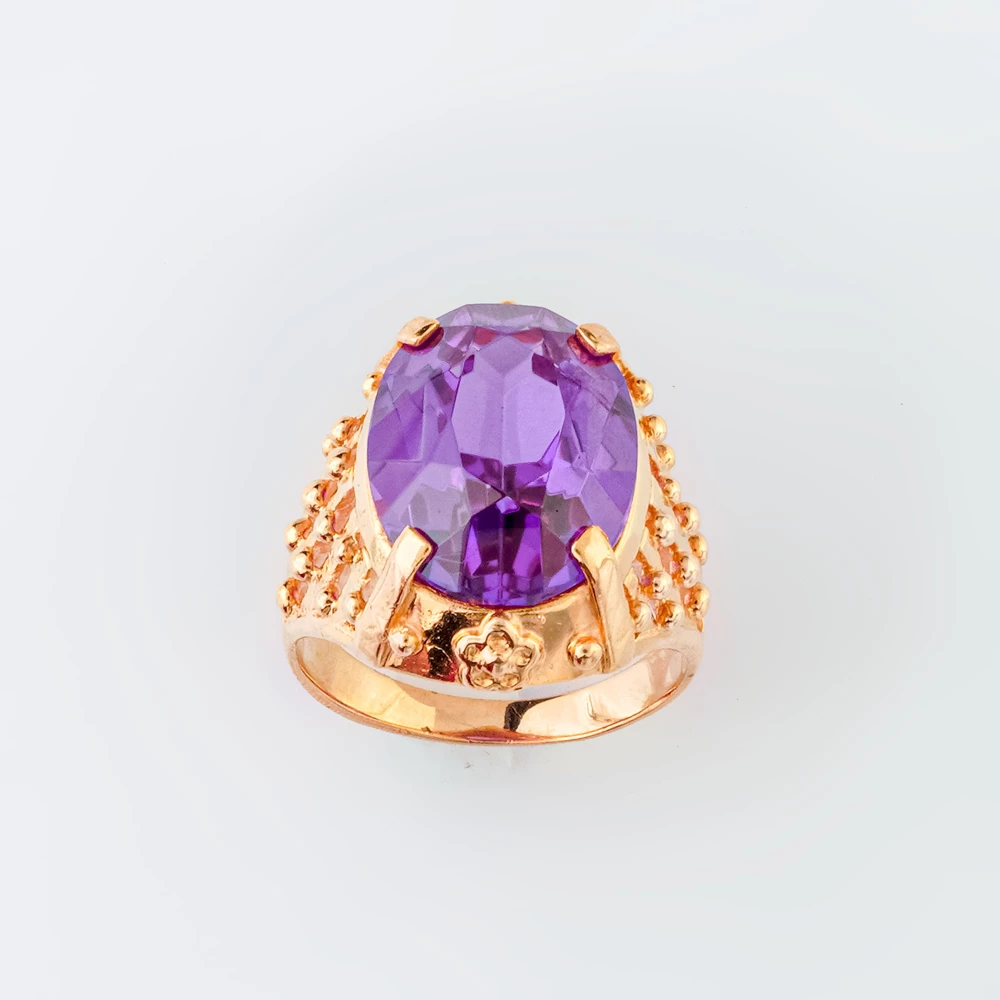 Кольцо с фианитом из красного золота 583 пробы Кольцо с фианитом из красного золота 583 пробы