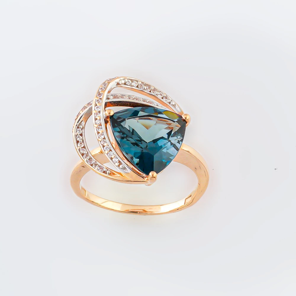 Кольцо с топазом лондон из красного золота 585 пробы Кольцо с топазом лондон из красного золота 585 пробы