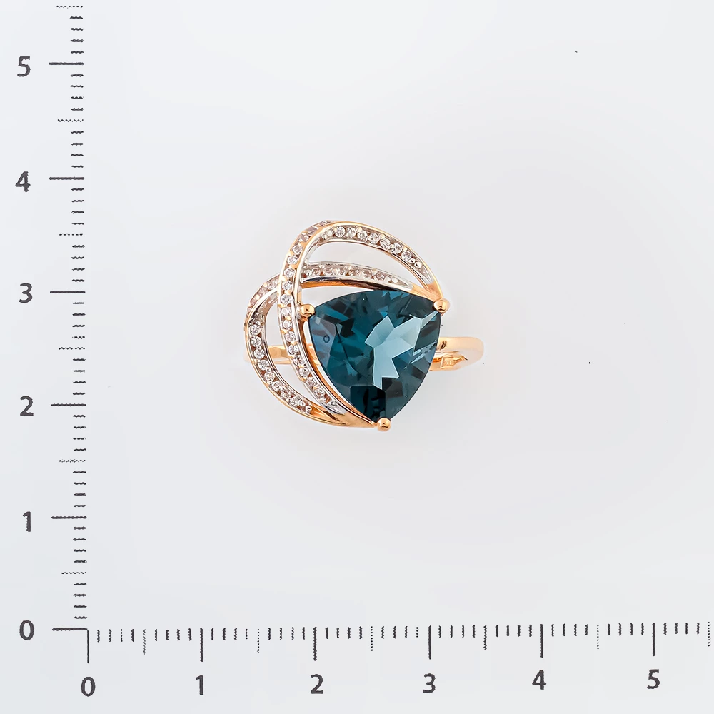 Кольцо с топазом лондон из красного золота 585 пробы Кольцо с топазом лондон из красного золота 585 пробы