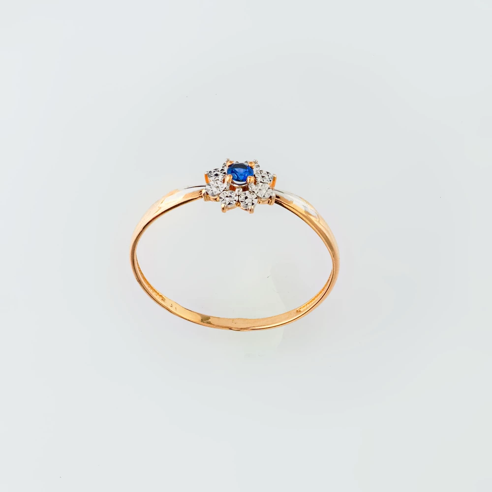 Кольцо с сапфиром из красного золота 585 пробы