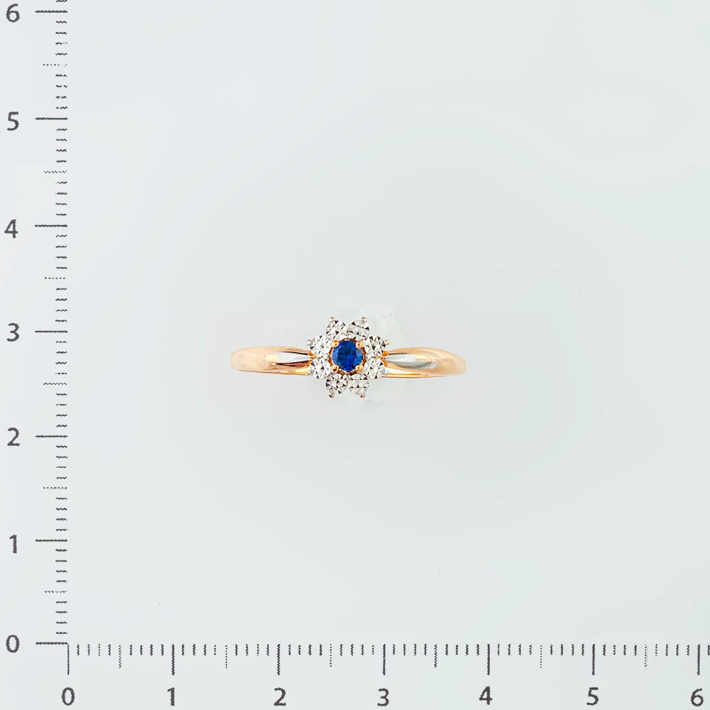 Кольцо с сапфиром из красного золота 585 пробы