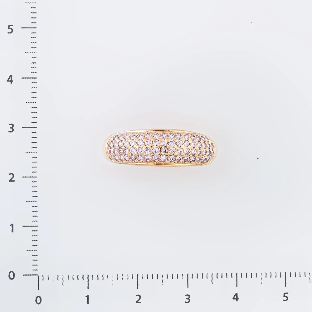 Кольцо с фианитом из красного золота 585 пробы