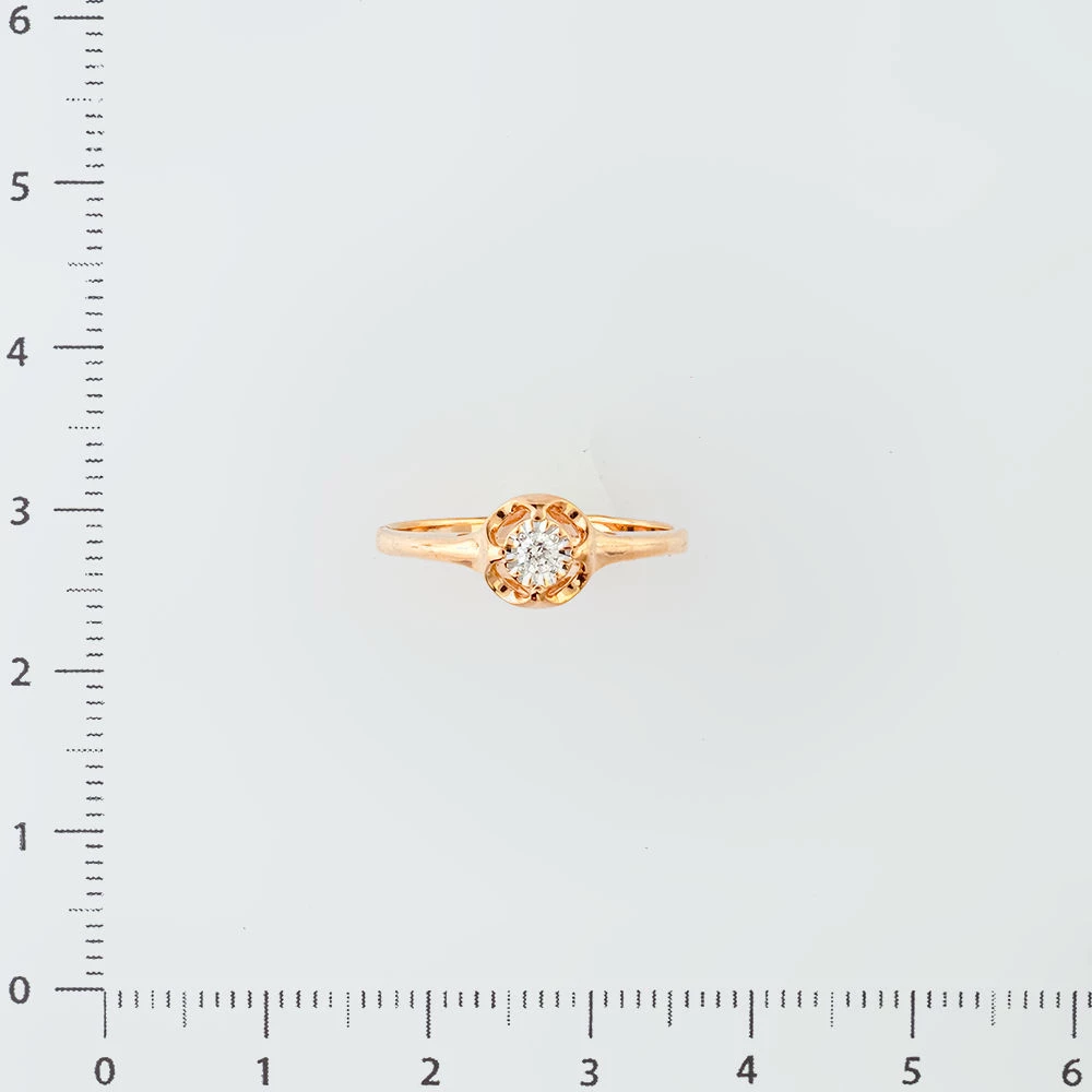 Кольцо с бриллиантом из красного золота 585 пробы