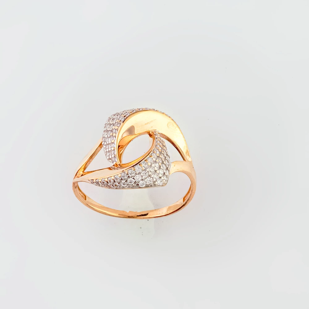 Кольцо с фианитом из красного золота 585 пробы Кольцо с фианитом из красного золота 585 пробы