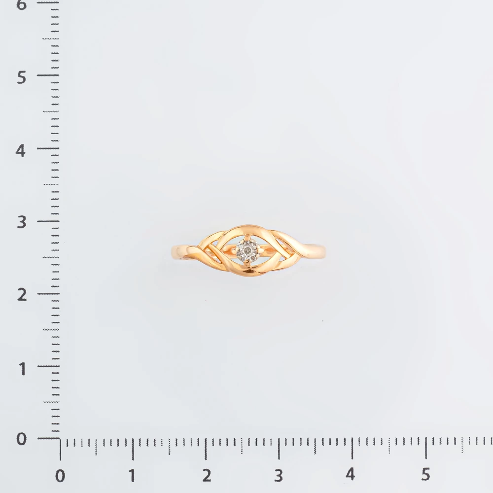 Кольцо с бриллиантом из красного золота 585 пробы