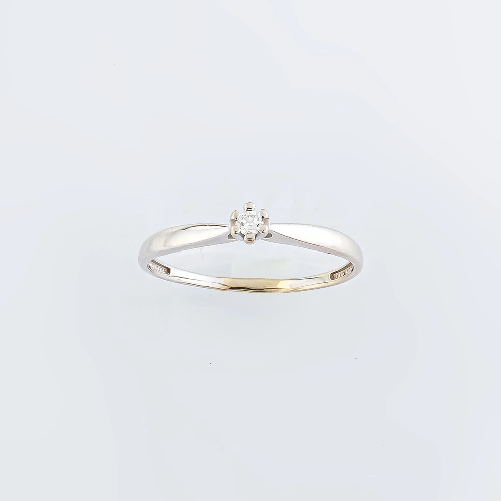 Кольцо с бриллиантом из белого золота 585 пробы