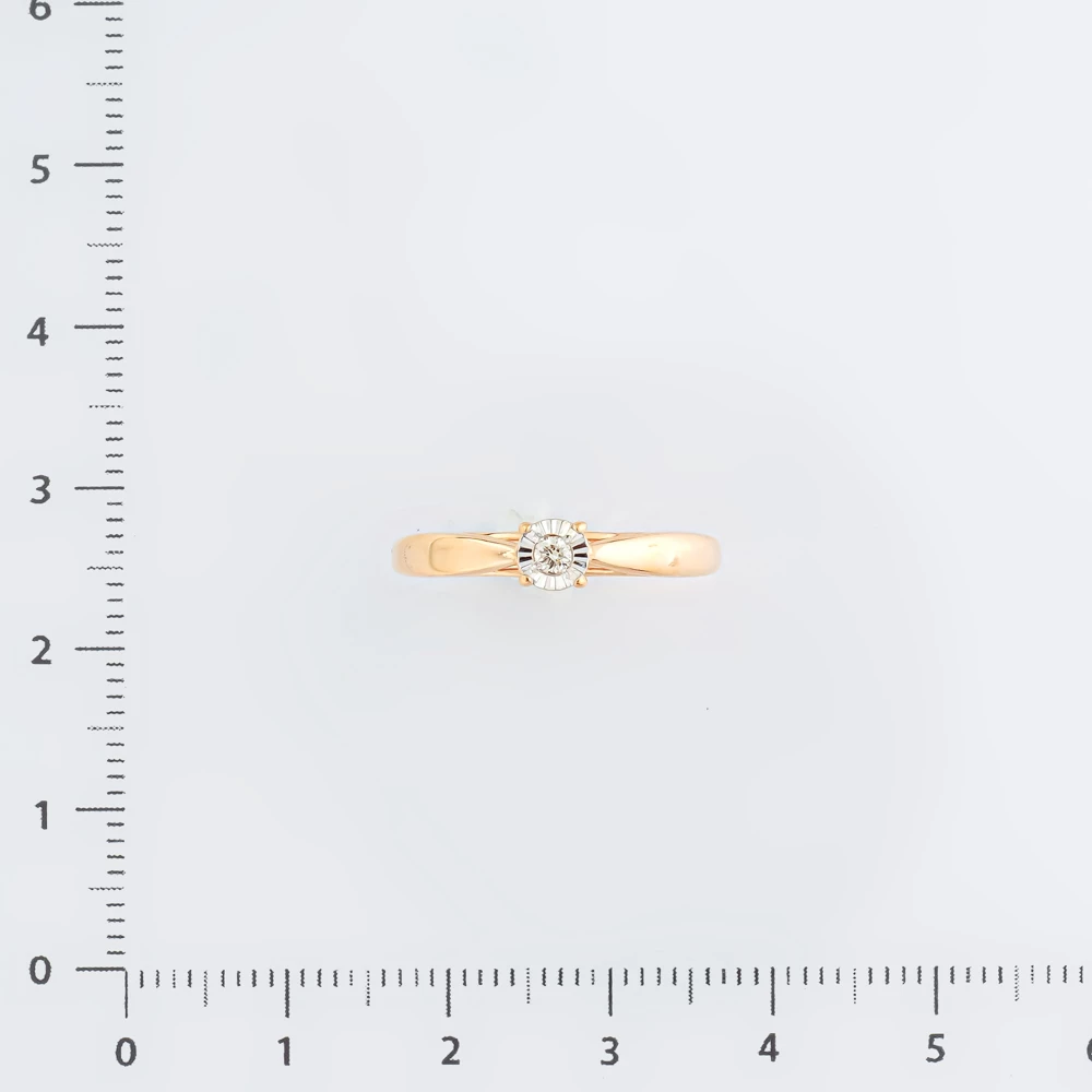 Кольцо с бриллиантом из красного золота 585 пробы