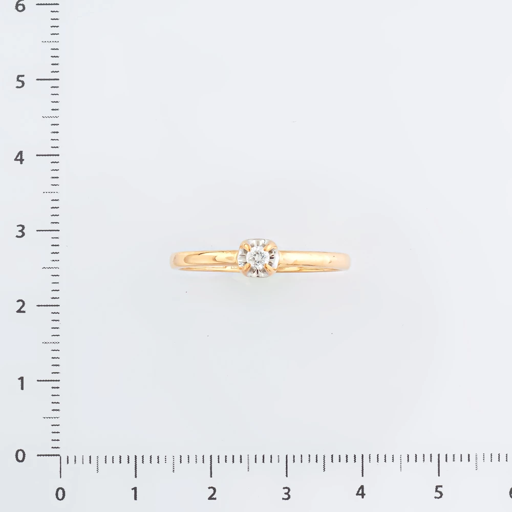 Кольцо с бриллиантом из красного золота 585 пробы