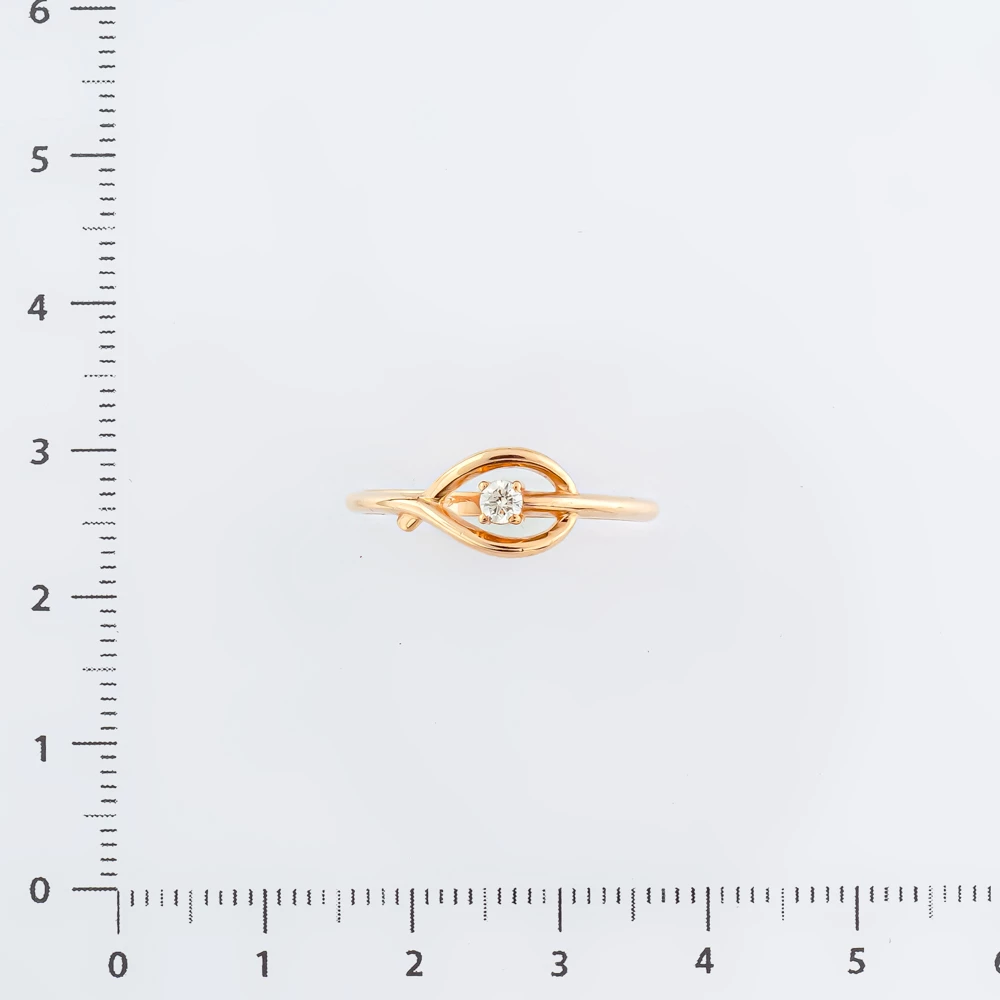 Кольцо с бриллиантом из красного золота 375 пробы