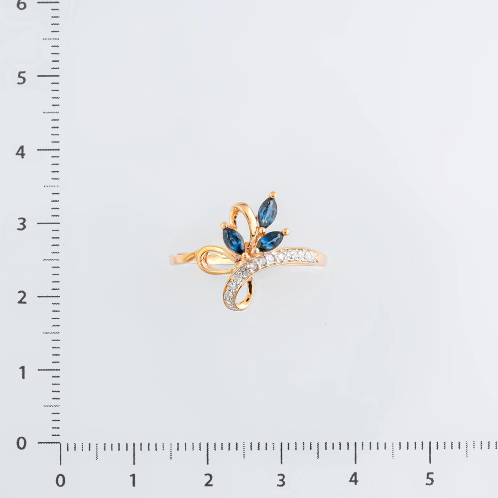 Кольцо с сапфиром из красного золота 585 пробы