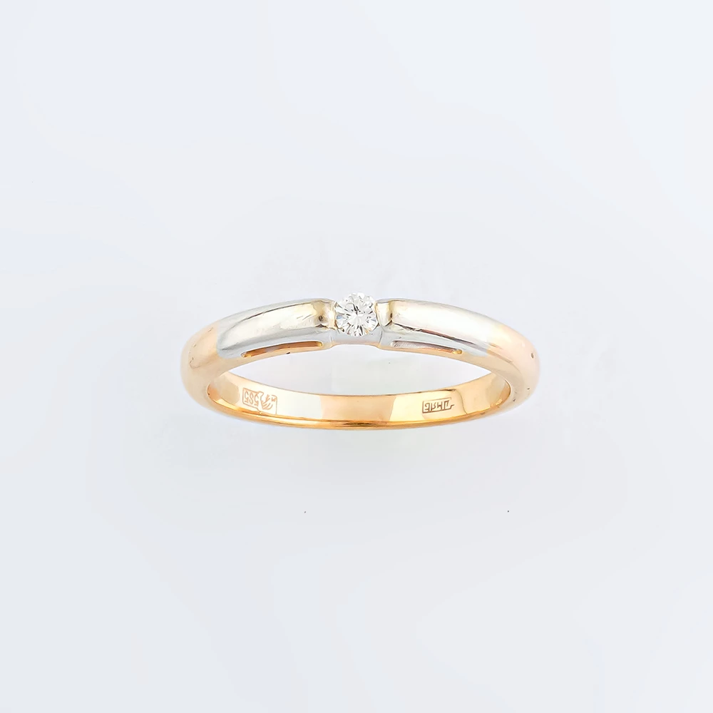 Кольцо с бриллиантом из красного золота 585 пробы