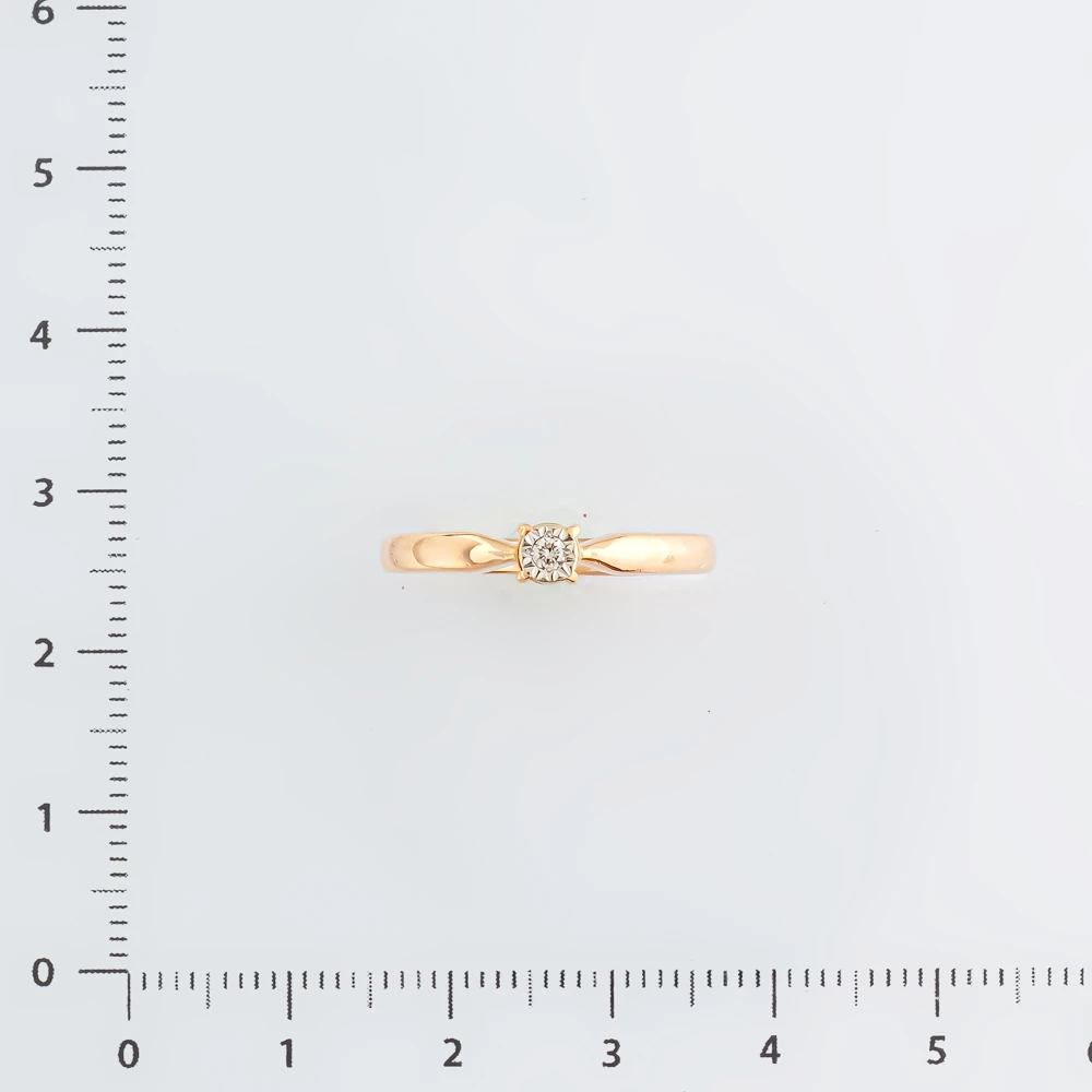 Кольцо с бриллиантом из красного золота 585 пробы