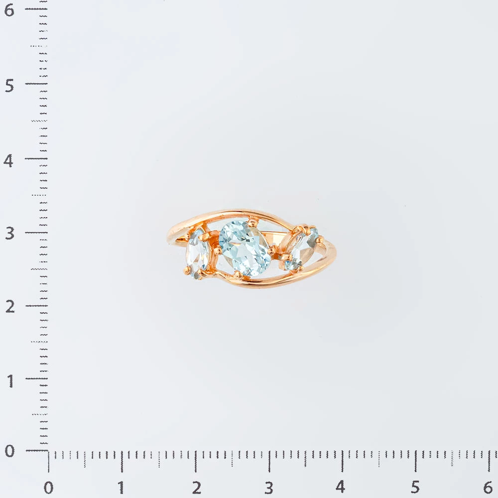 Кольцо с топазом из красного золота 585 пробы Кольцо с топазом из красного золота 585 пробы