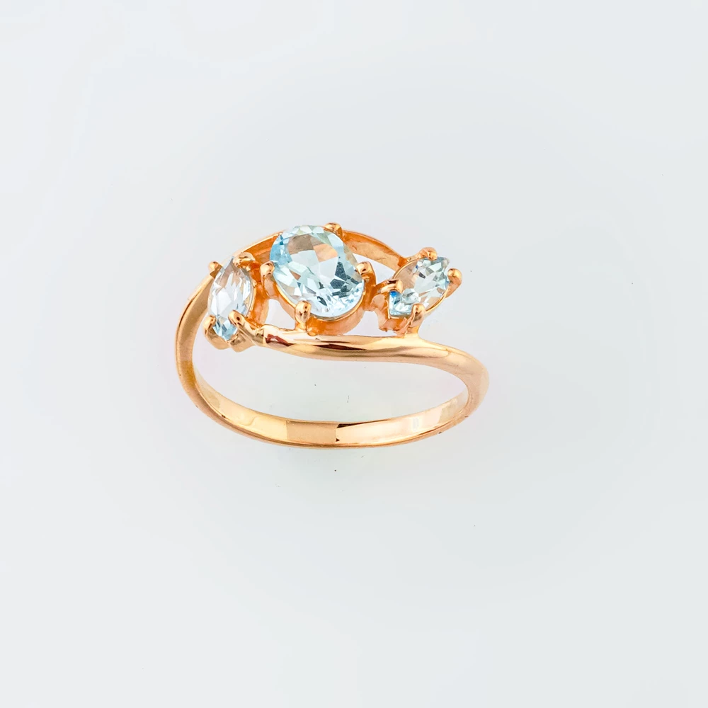 Кольцо с топазом из красного золота 585 пробы Кольцо с топазом из красного золота 585 пробы