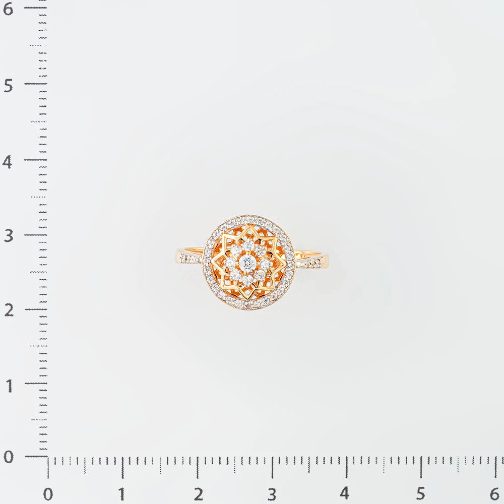 Кольцо с фианитом из красного золота 585 пробы Кольцо с фианитом из красного золота 585 пробы