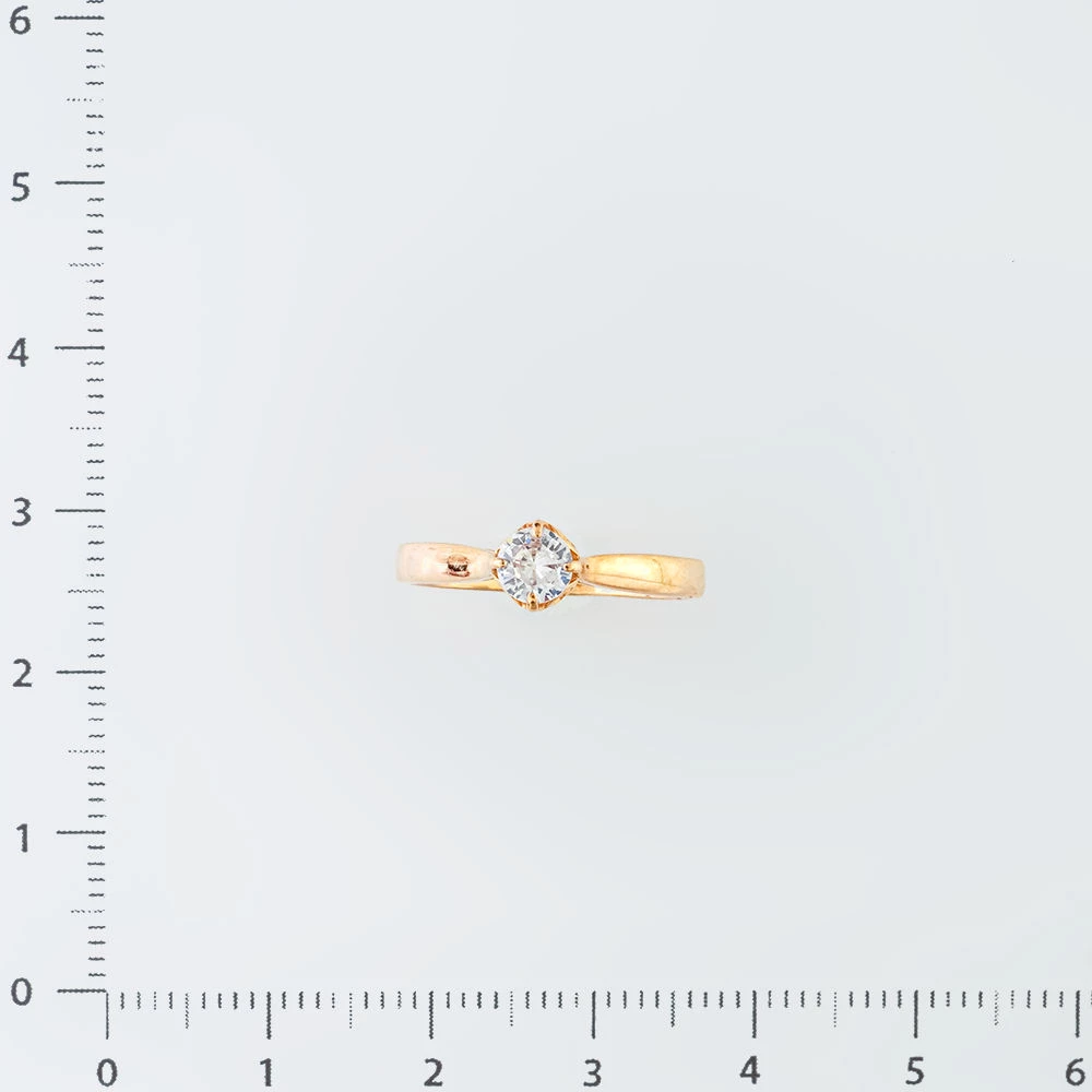 Кольцо с фианитом из красного золота 585 пробы