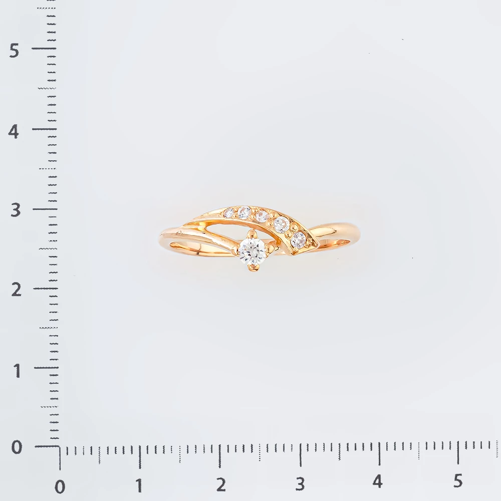 Кольцо с фианитом из красного золота 585 пробы Кольцо с фианитом из красного золота 585 пробы