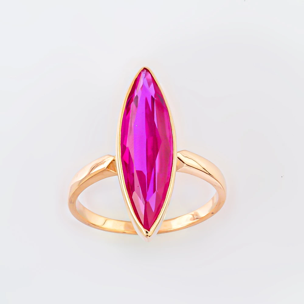 Кольцо с фианитом из красного золота 583 пробы Кольцо с фианитом из красного золота 583 пробы