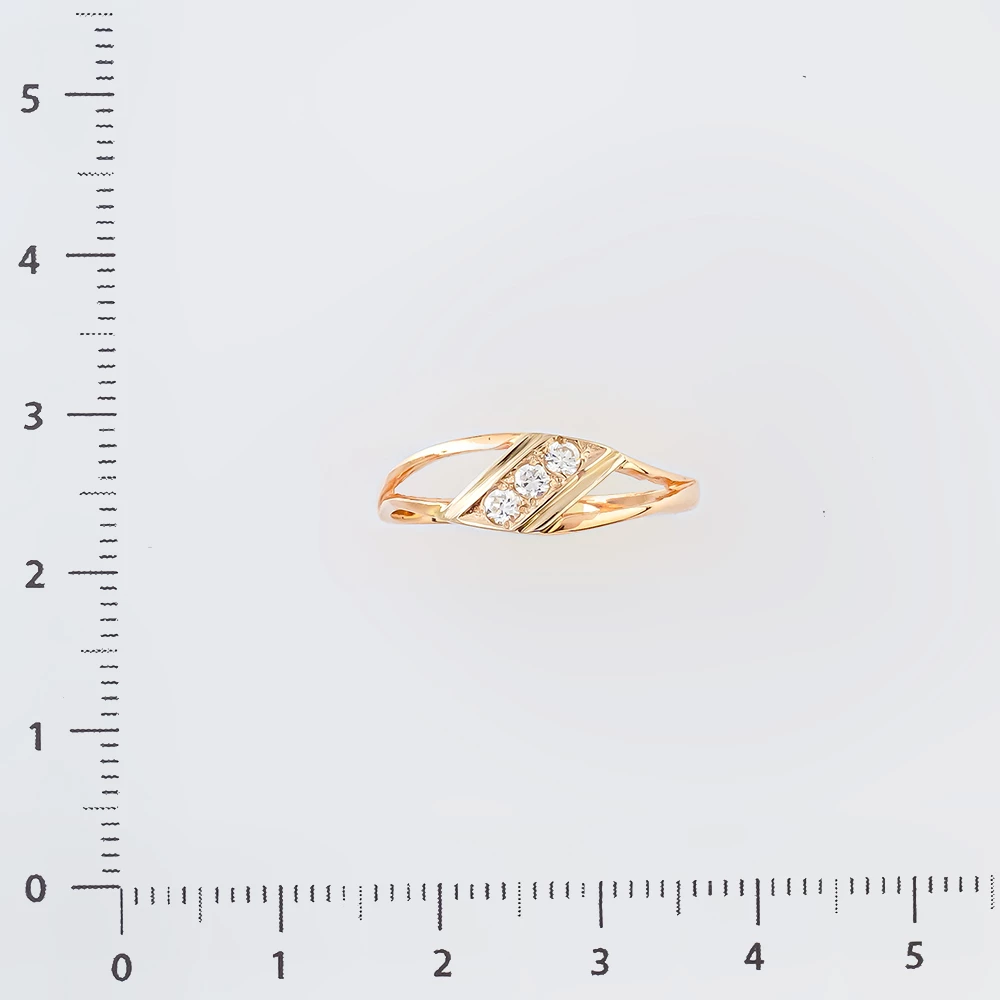 Кольцо с фианитом из красного золота 585 пробы Кольцо с фианитом из красного золота 585 пробы