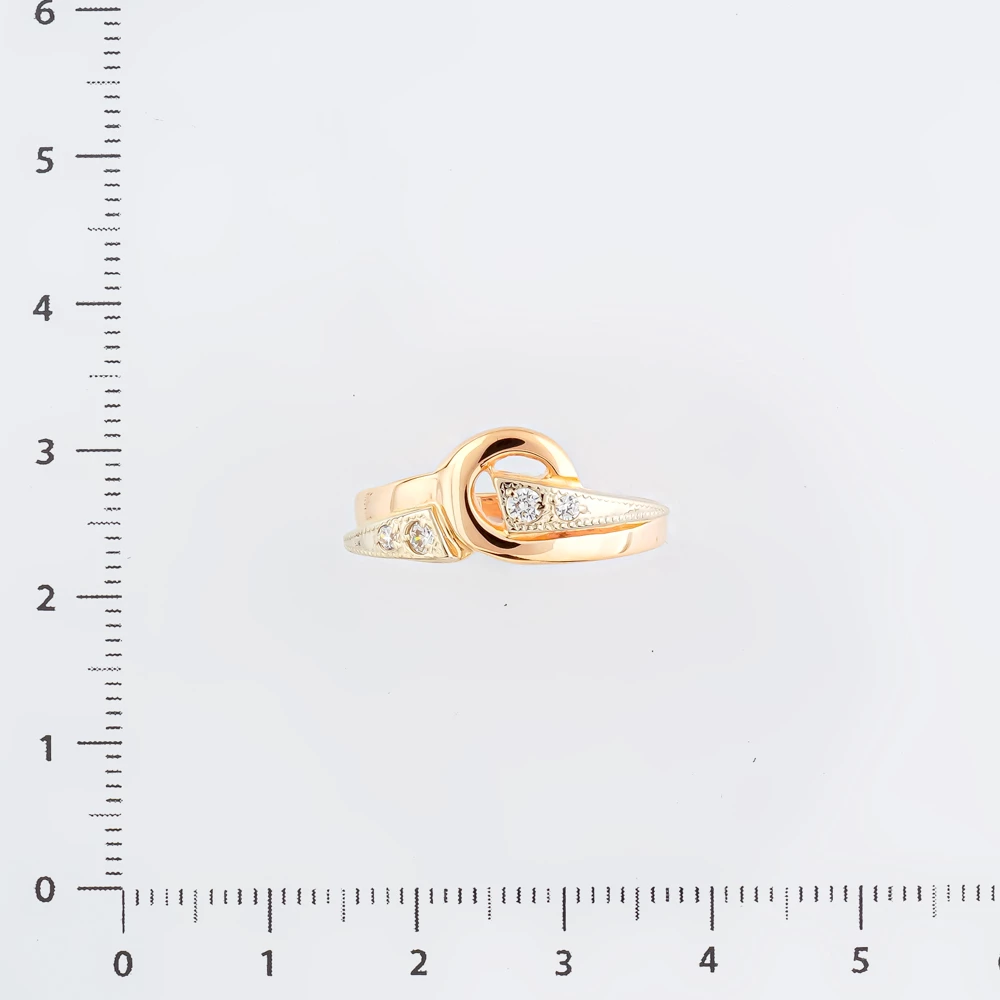 Кольцо с фианитом из красного золота 585 пробы Кольцо с фианитом из красного золота 585 пробы