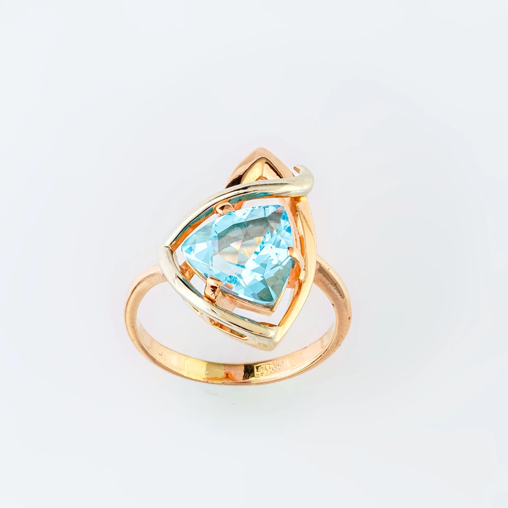 Кольцо с топазом из красного золота 585 пробы Кольцо с топазом из красного золота 585 пробы