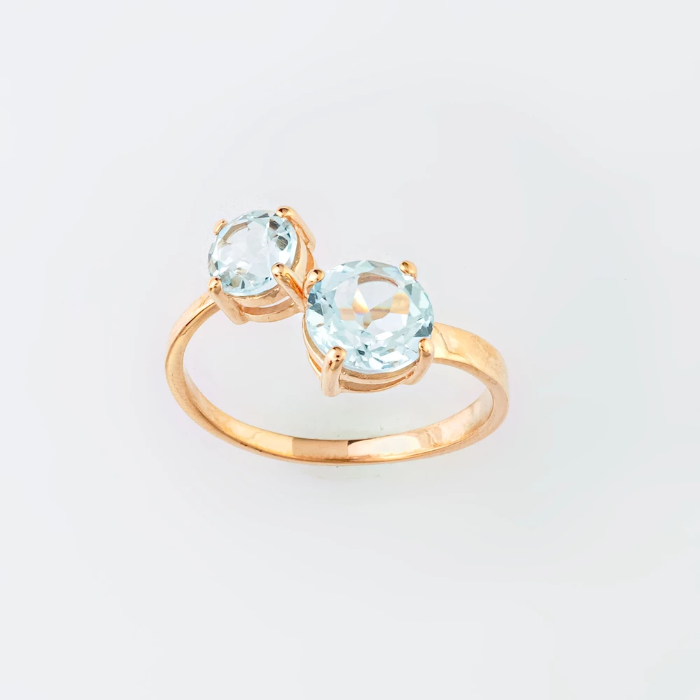 Кольцо с топазом из красного золота 585 пробы Кольцо с топазом из красного золота 585 пробы