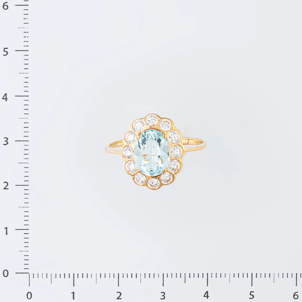 Кольцо с топазом из красного золота 585 пробы Кольцо с топазом из красного золота 585 пробы