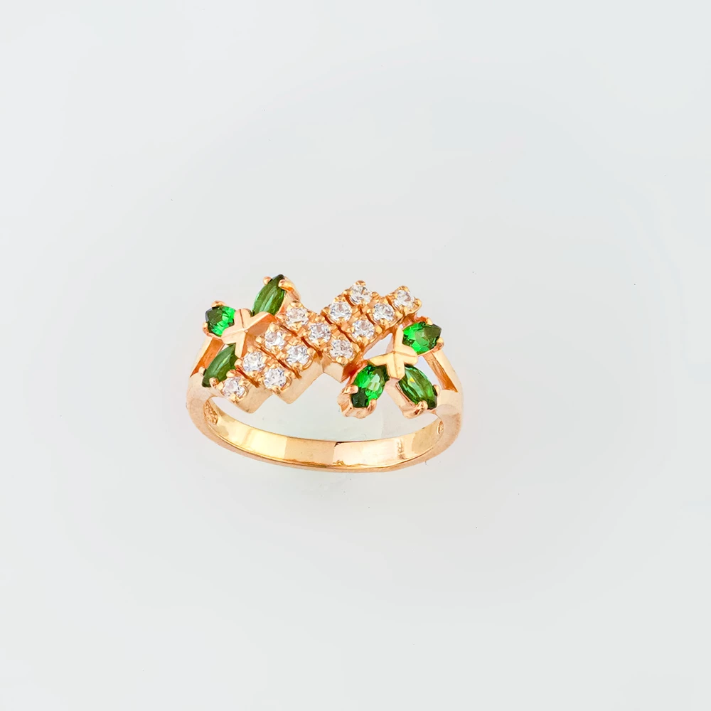 Кольцо с фианитом из красного золота 585 пробы Кольцо с фианитом из красного золота 585 пробы