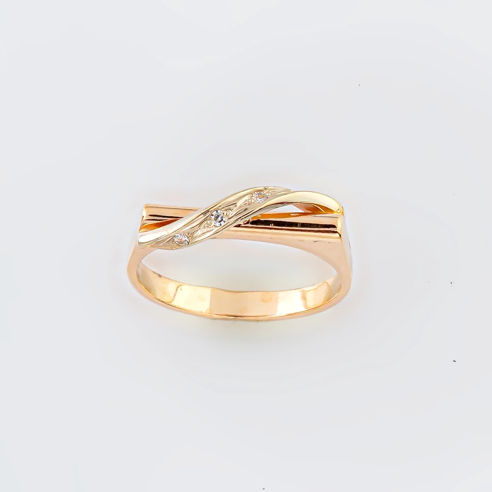 Кольцо с фианитом из красного золота 585 пробы Кольцо с фианитом из красного золота 585 пробы