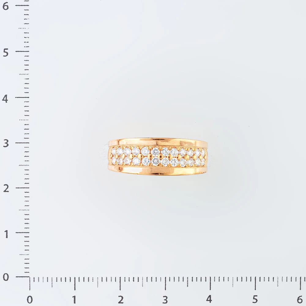 Кольцо с фианитом из красного золота 585 пробы Кольцо с фианитом из красного золота 585 пробы