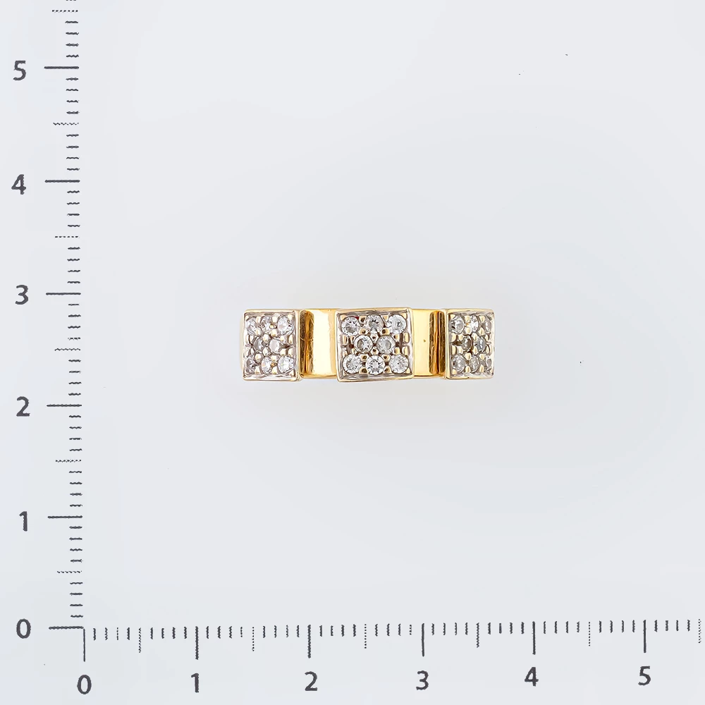 Кольцо с фианитом из желтого золота 585 пробы 2