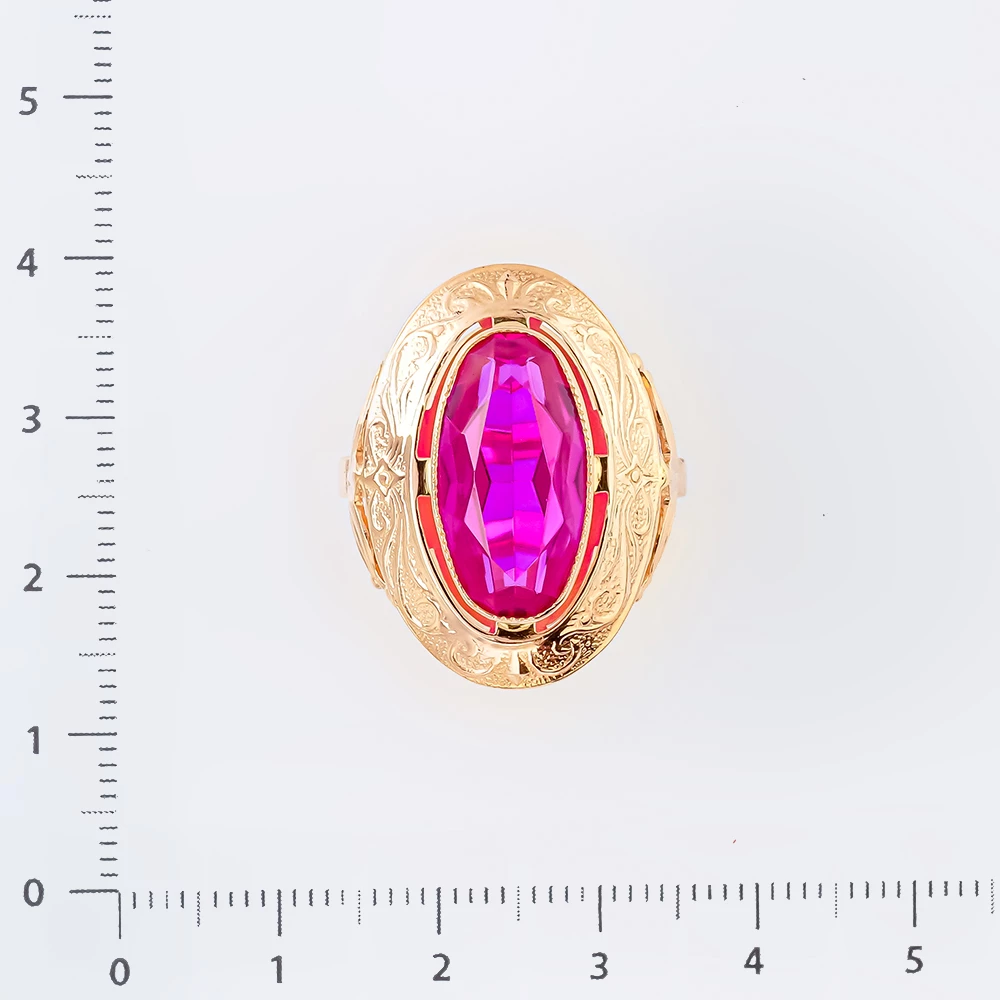 Кольцо с фианитом из красного золота 583 пробы Кольцо с фианитом из красного золота 583 пробы