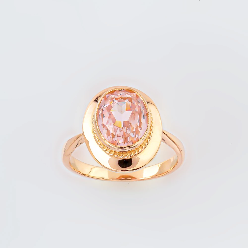 Кольцо с фианитом из красного золота 583 пробы Кольцо с фианитом из красного золота 583 пробы