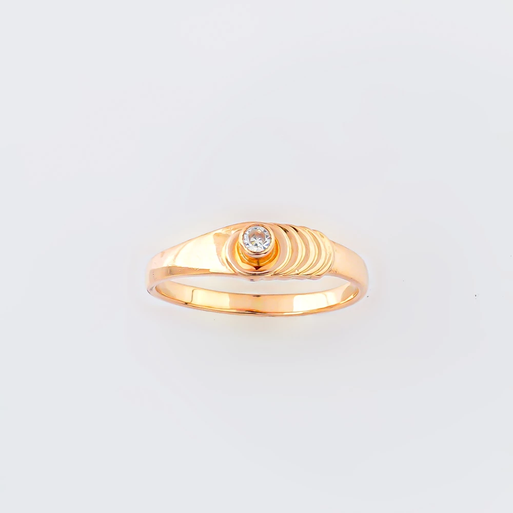 Кольцо с фианитом из красного золота 585 пробы Кольцо с фианитом из красного золота 585 пробы