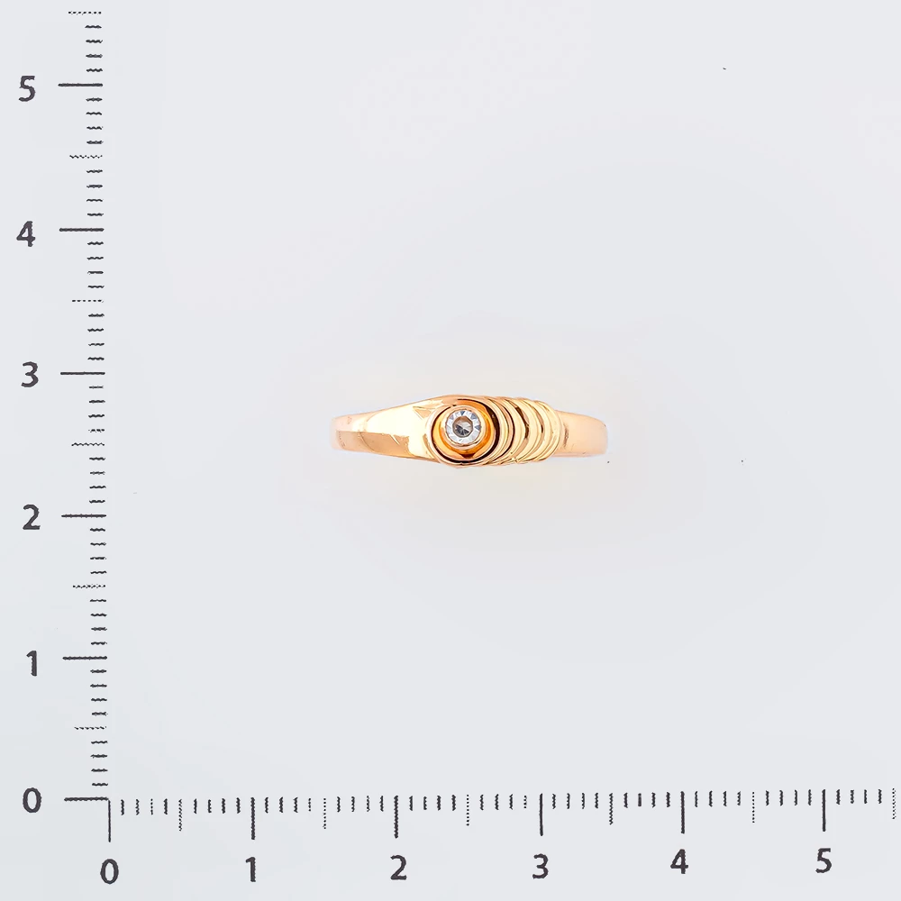 Кольцо с фианитом из красного золота 585 пробы Кольцо с фианитом из красного золота 585 пробы